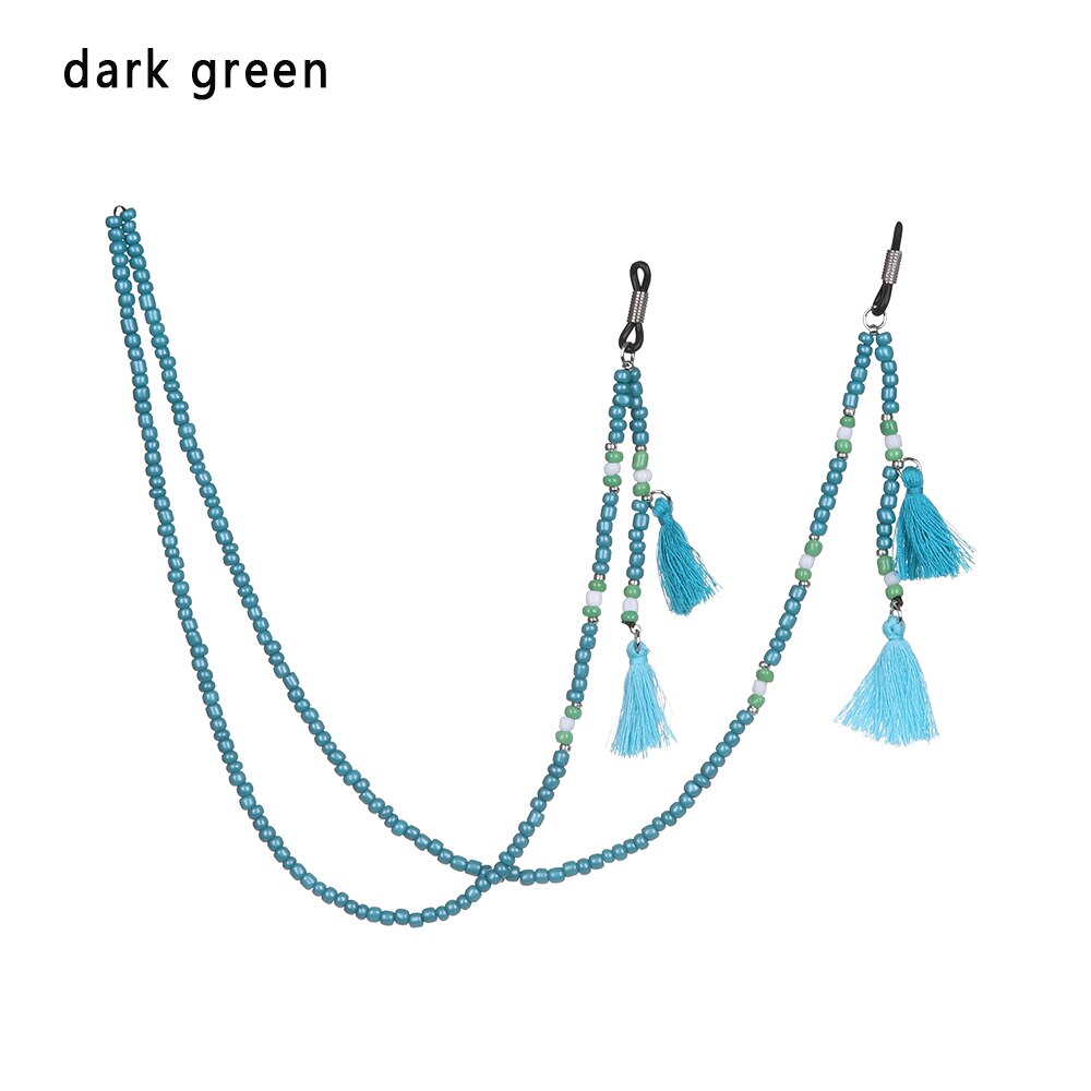 1PC Eyeglasses Chain Sunglasses Lanyards Spectacles Cords Reading Glasses Holder Necklace Women Eyewear Accessories: dark green
