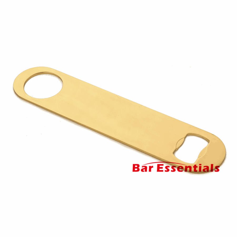 1Pc Multifunctionele Flesopener Grote Roestvrijstalen Platte Flesopener Tool Bar Bier Wijn Openers: Gold Plated