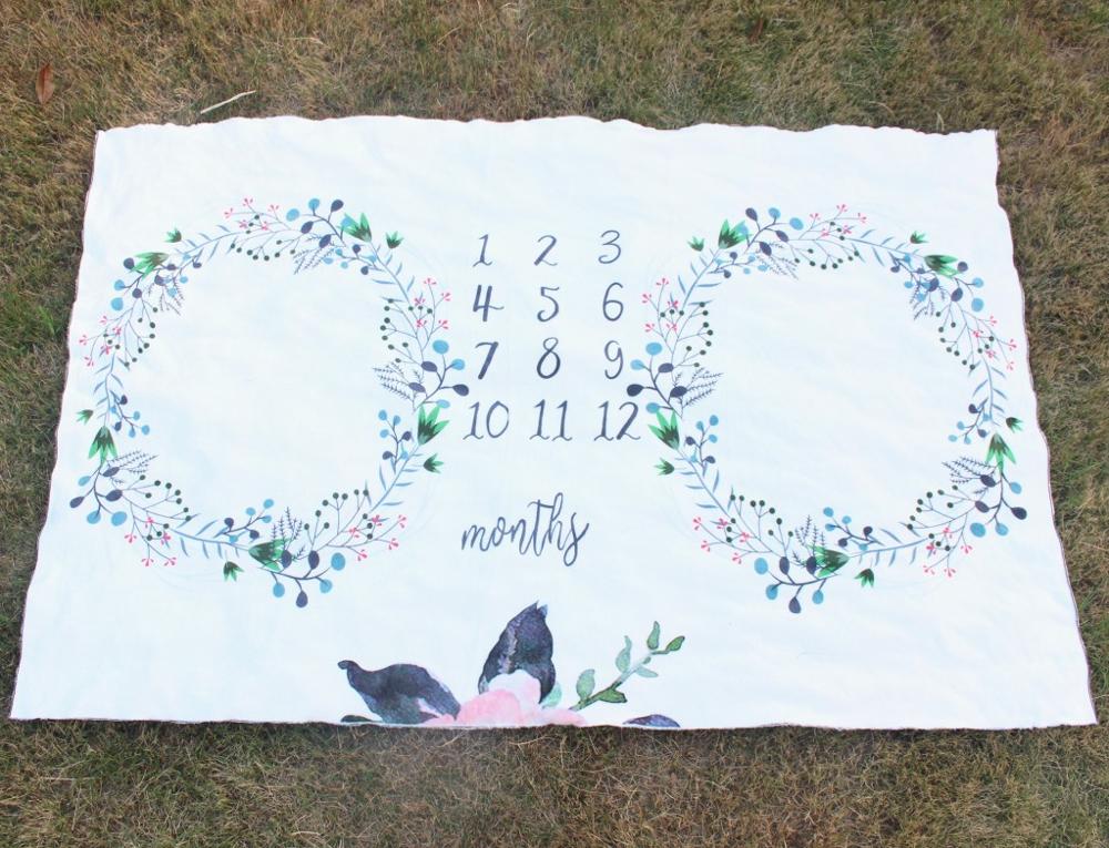 100x150cm Twins Baby Monthly Growth Milestone Blan... – Grandado