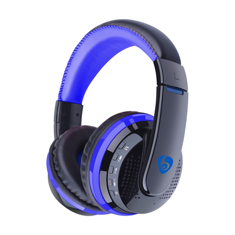 TOPROAD Draadloze Auriculares Bluetooth Hoofdtelefoon Oortelefoon Headset FM TF Handsfree Met Microfoon voor ios Android Smartphones PC Tafel: blue headband