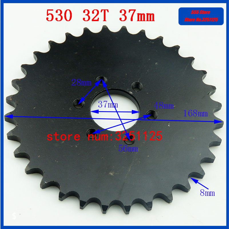 ATV 530 37mm 32T piñón de China 150CC 200CC 250CC 530 ''cadena UTV Go Kart Buggy Quad bicicleta de la motocicleta de la VESPA