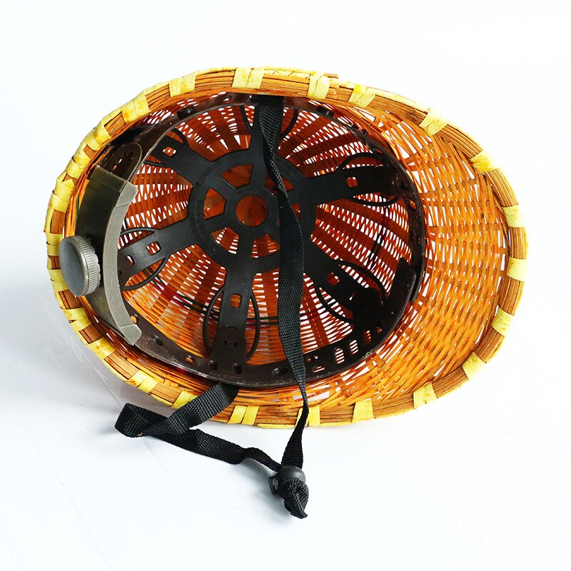 Bamboo Hat Helmet Summer Breathable Safety Helmets With Steel Plate Inner Shell Hard Cap For Working Workers Protection