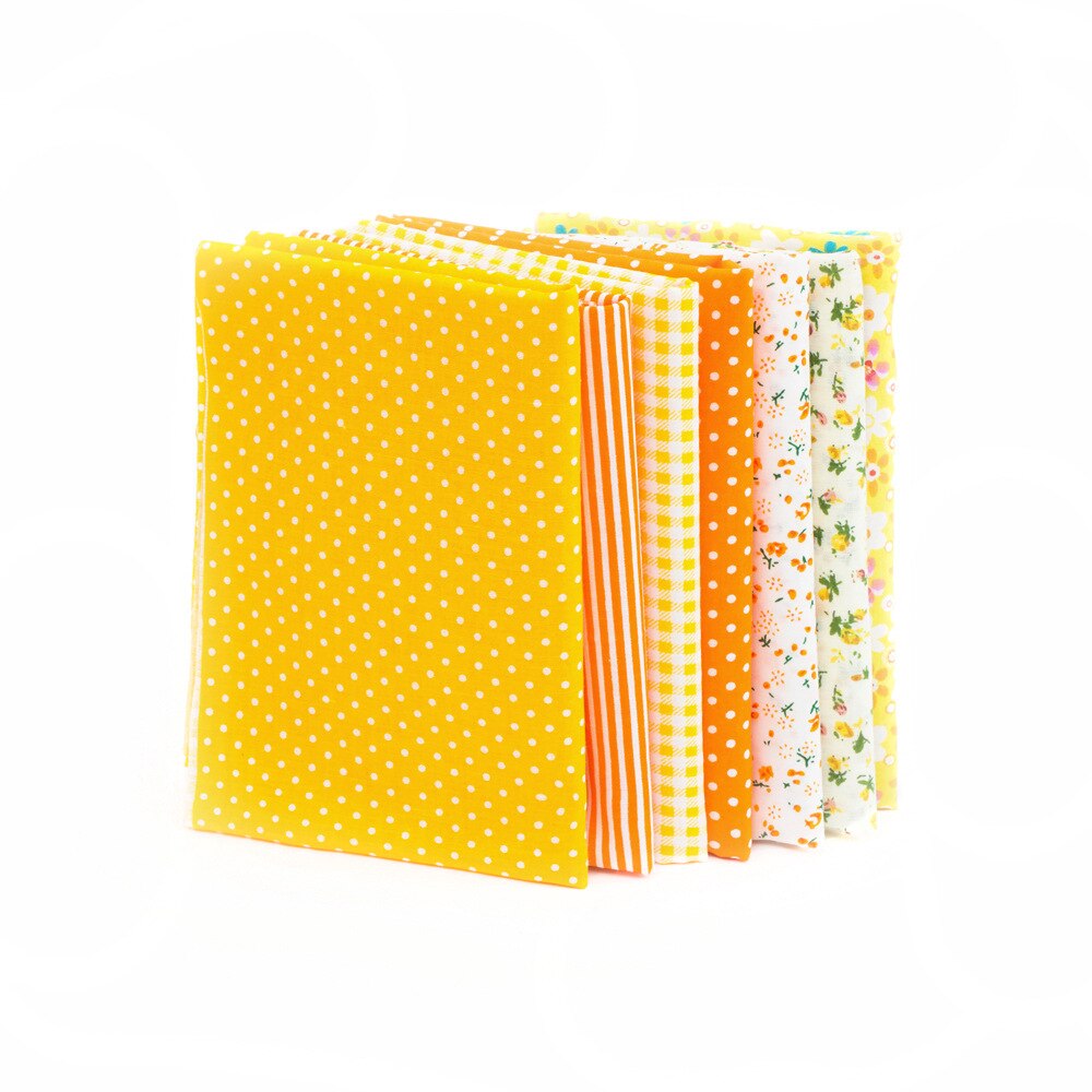 7Stck 50X50cm Baumwolle Stoff Quadrate Bündel Patchwork Vor-schneiden Decke Quadrate Für DIY Handarbeit Patchwork tuch Tasche Hand Fetzen: 7Stck Gelb 50x50cm