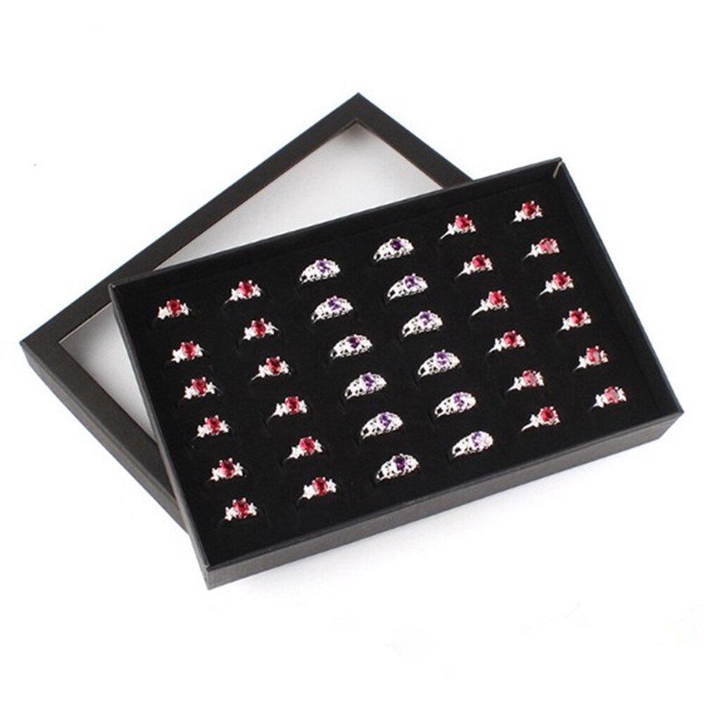 36 Slot Fluwelen Ring Sieraden Opbergdoos Ring Oorbellen Hanger Vitrine Organizer Houder Sieraden Doos Voor Vrouwen Meisjes