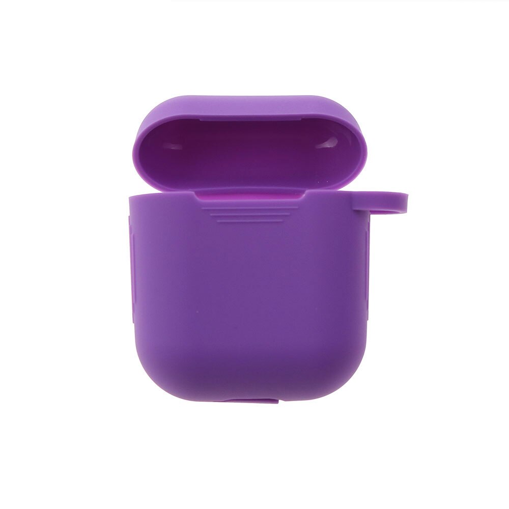 Voor Airpods 1/2 Zachte Siliconen Oortelefoon Cover Air Pods Case Earpods Accessoires Headset Beschermhoes Apple Air Pods Case: Purple