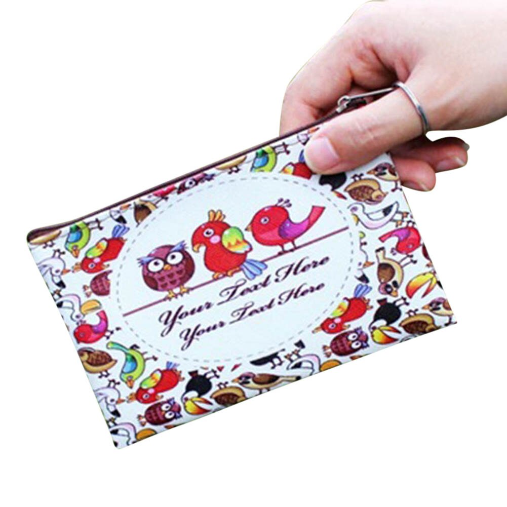 Women Coin Purse PU Leather Clutch Bag Cartoon Animals Elephant Owl Giraffes Deer Graffiti Lady Girl Wallet UND: 9