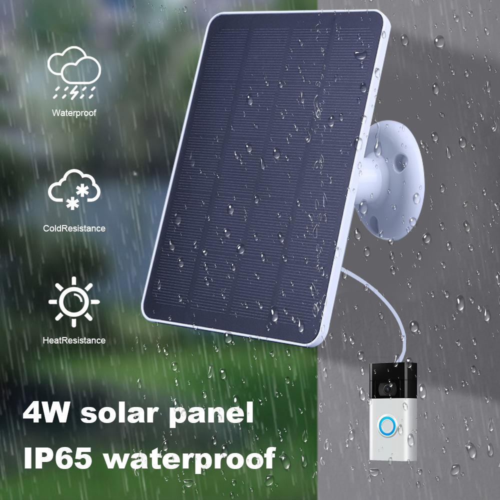 Panel słoneczny 20 W do dzwonka pierścieniowego IP65 Wodoodporna ładowarka słoneczna 360 ° Regulowany uchwyt ścienny do dzwonka wideo 4/3/3 Plus/2