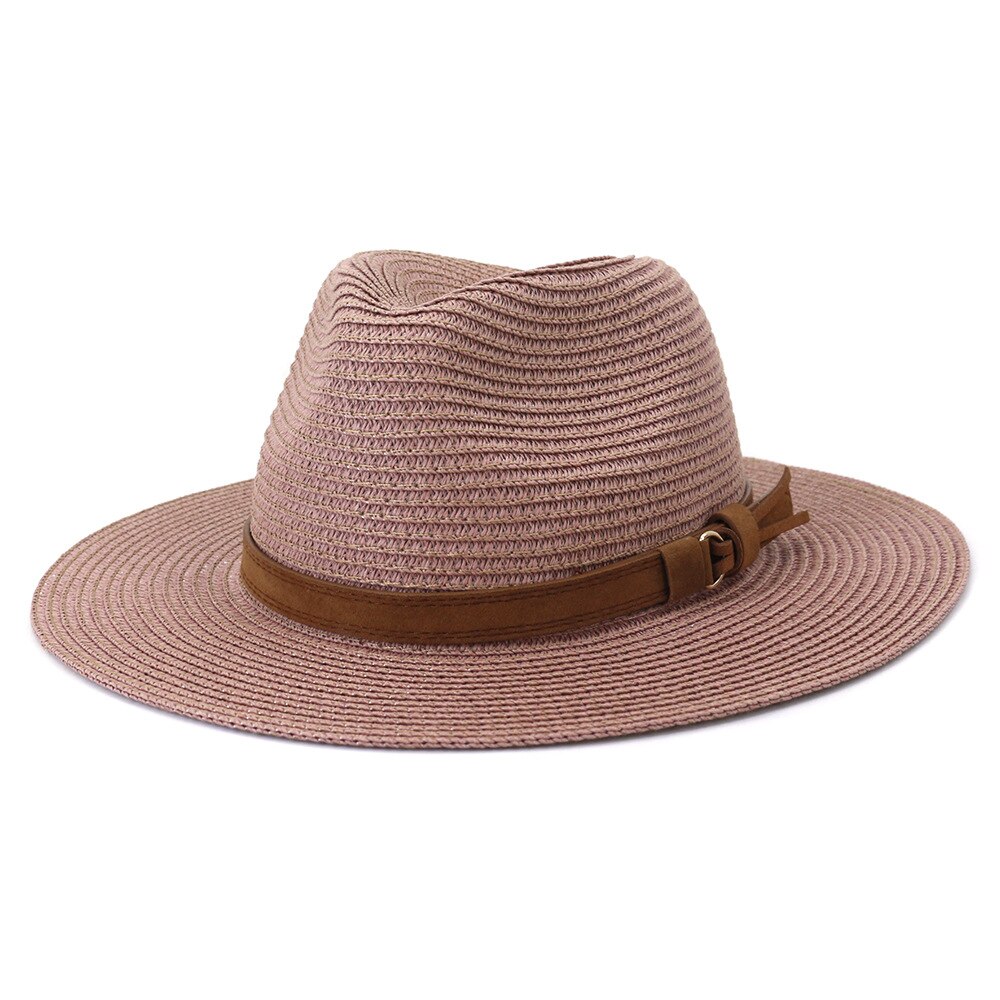 Chapeau Panama En Paille Pliable Fedora - Taille 58 Cm, Beige - Pour Homme Et Femme
