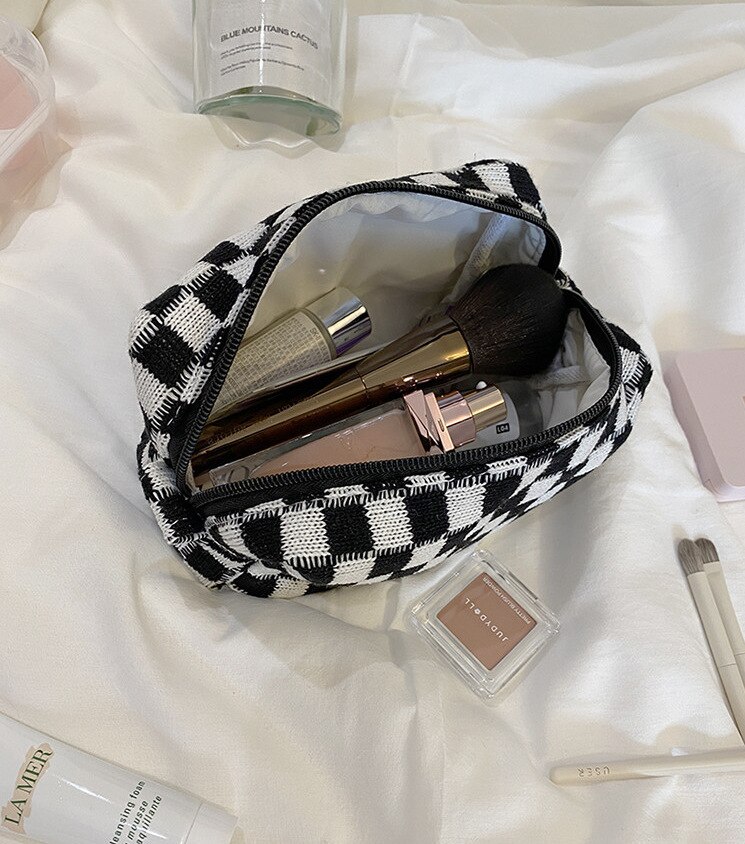 4 Stuks In 1 Cosmetische Tas Voor Vrouwen Rits Mesh Scheidbare Cosmetica Pouch Dames Opvouwbare Nylon Tas Touw Make-Up Tas kosmetyczka: black2