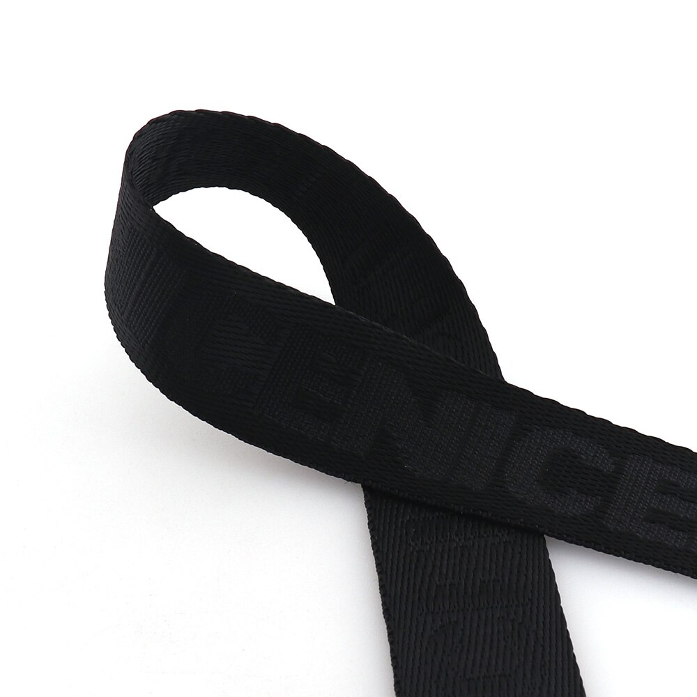 25mm Black Webbing With Letter Pattern Ribbon Polyester Cotton Canvas Webbing Belt Strap Garments Ribbon for DIY