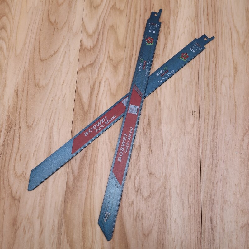 2pcs 300mm 18TPI BIM Reciprocating Saw Blades for Cutting Metal Aluminum Sheets Wood Plastic S1222EF