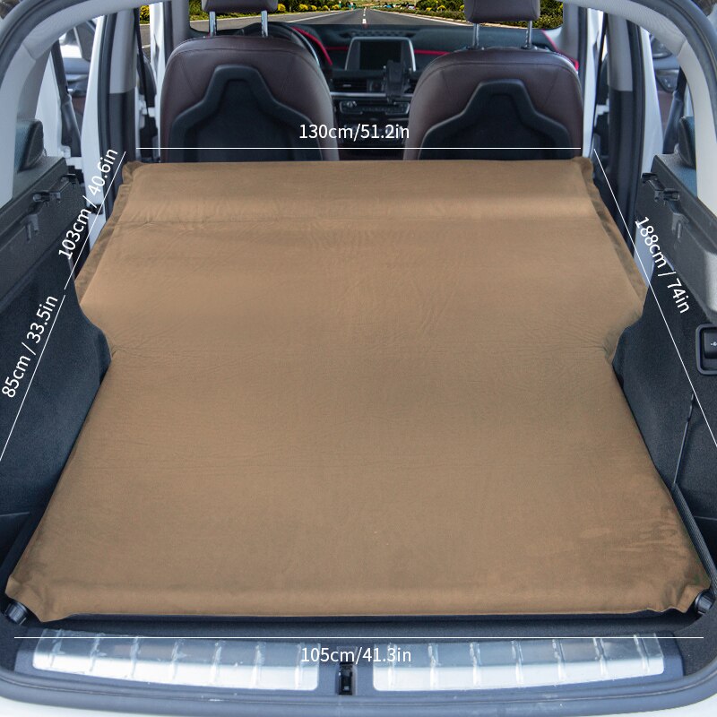 Suede Reizen Bed Automatische Auto Matras Suv Auto Opvouwbare Achterbank Slapen Pad Vouwen Opblaasbare Camping Mat Kussen