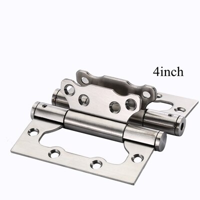 Stainless Steel Automatic Door Hinges Heavy Duty 4 inch Home Furniture Smooth Movement Wooden Doors Gate Ball Bearing: 4 inch two piece