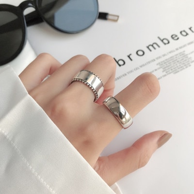 Coréen ouvert réglable lisse rond bagues pour les femmes bague de mariage bijoux saint valentin