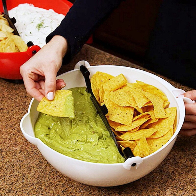 Multipurpose Mixing Bowl with Clapboard Cutlery Separating Bowl Salad Fruit and Vegetable Bowl Spatula Baking Mixer Kitchen Tool