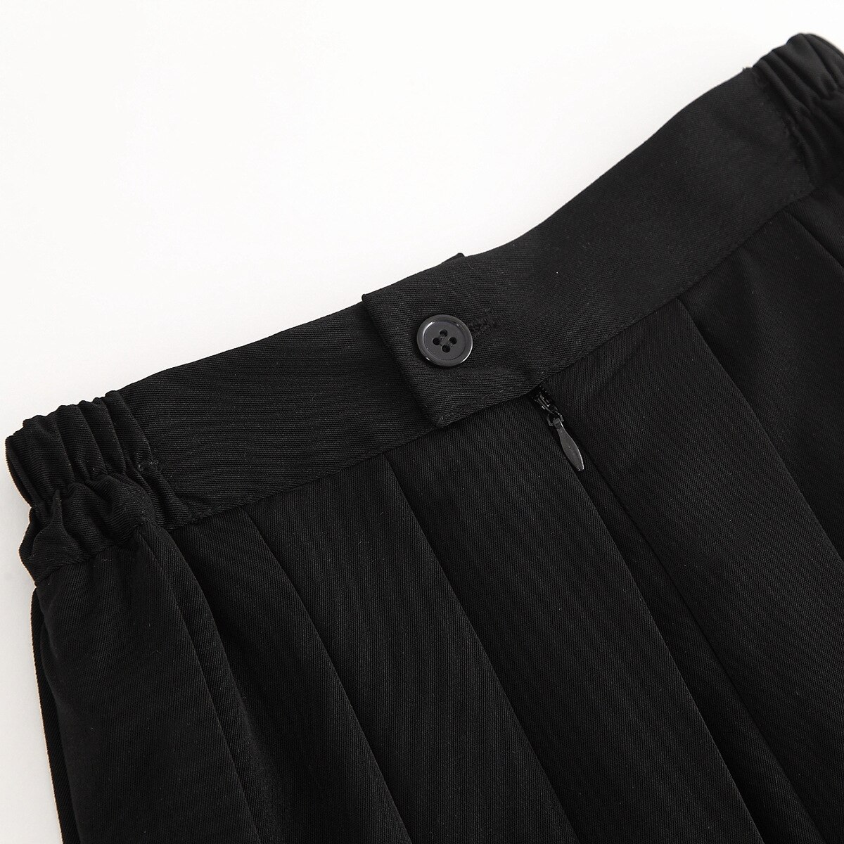 JK Uniform Skirt College Style A-line Skirt Elastic Waist Wild Black Long Skirt Middle School Students Class Service Skirt Women
