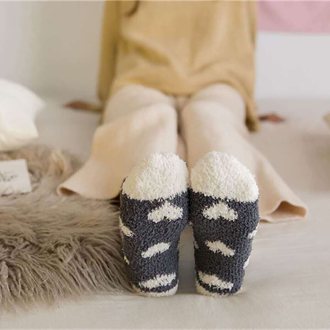 Candy Warm Lady Heart Cute Winter Kawaii Thick Casual Women Socks Fuzzy Fluffy Terry Warm Socks Short Cute Cotton Socks Female