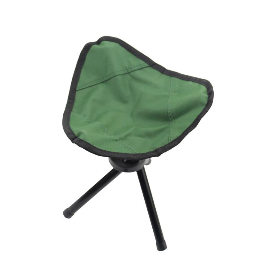 Bærbar foldbar camping skammel trekantet kompakt letvægts udendørs stol tungt til camping vandreture, bærende 100kg: Grøn