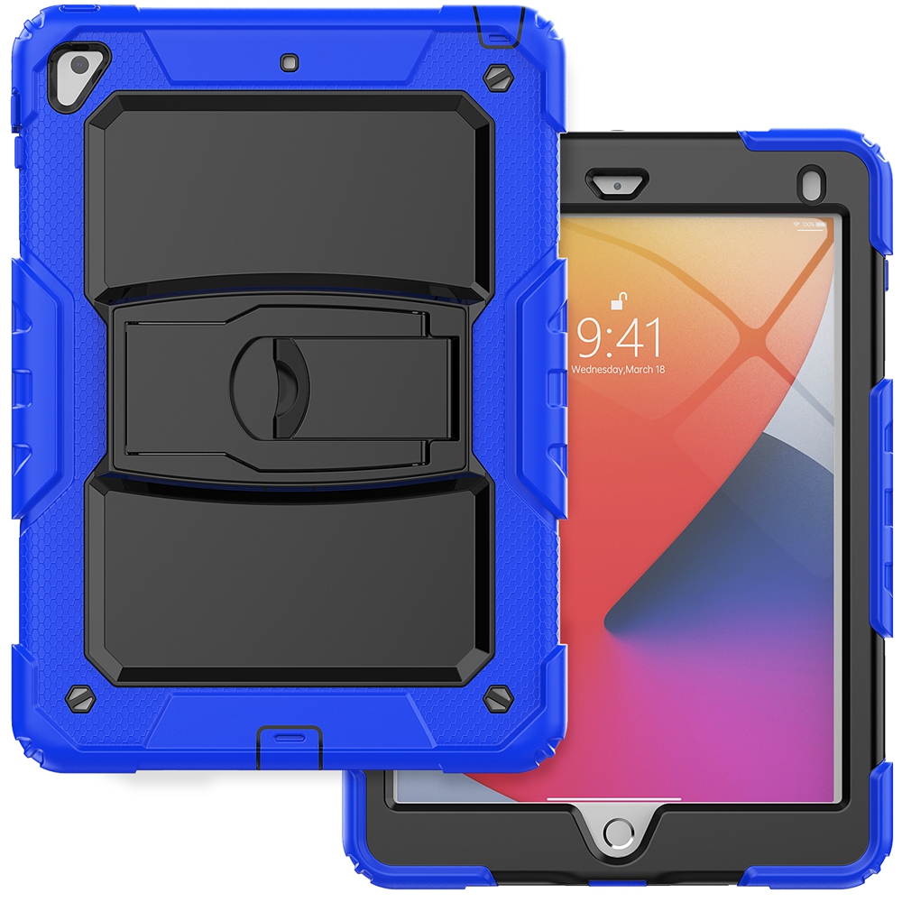 For Apple iPad 9.7 Air 2 Pro 9.7 A1566 A1822 A1893 Case Kids Safe Silicon PC Hybrid Shockproof Stand Tablet Cover: WHITE