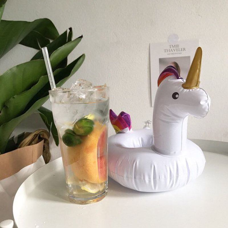 2022 Newest Party Supplies Mini Unicorn Inflatable Cup Holder Drink Floating Party Beverage Boats Phone Stand Holder Pool Toys
