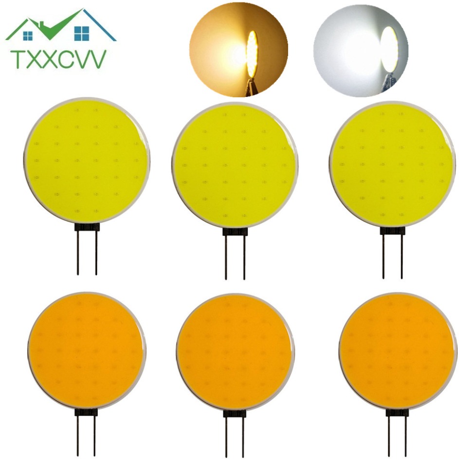 5 stk.  g4 led-chip-cob-pære 5w 7w 2 led-dc- 12v led-matrixlys, kølig hvid, varm hvid, forlygte, erstatter halogen-skrivebordsvæglampe