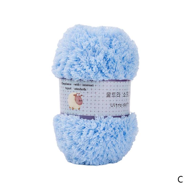 Soft Smooth Yarn Baby Knitting Wool Yarn Thick Yarn Fiber Velvet Yarn Hand Knitting Wool Crochet Yarn for DIY Sweater: C