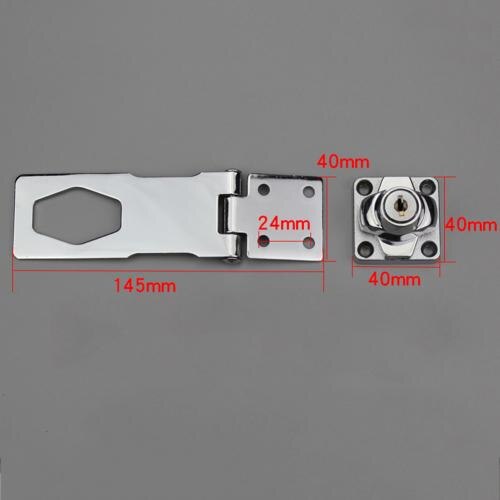 Plating Self Locking Security Hasp Staple Lock 2.5/3/4 inch StainlessSteel 2 Key Cabinet Lock Drawer Padlock Door/Shed/Gate Lock: L Silver