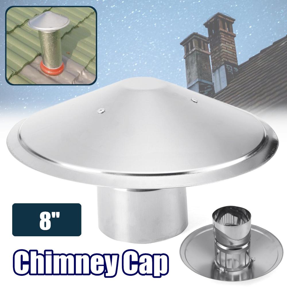 8&#39;&#39; Stove Pipe Chimney Cap Fireplaces Rain Hat Galvanized Iron Mushroom