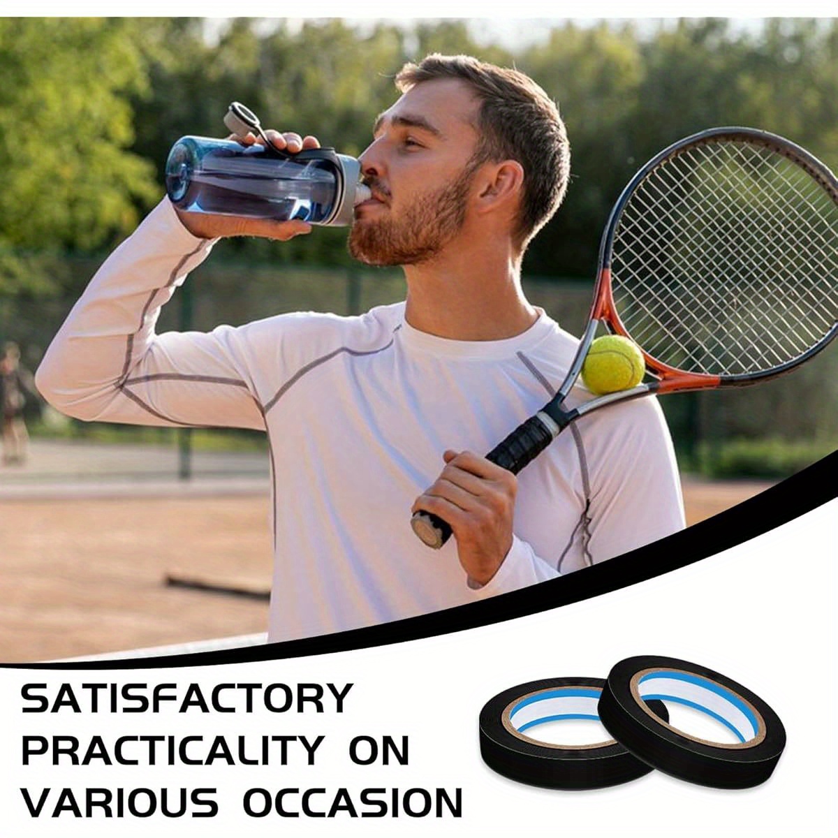 2 Rolki Taśmój Klejącej robić Rąk, Taśma robić Owijania Rączek Rakiety Tenisowej - Mieszanka Wykończeniowa, Antypoślizgowa, Wygodna robić Rakiety Tenisowej i Badmintonowej