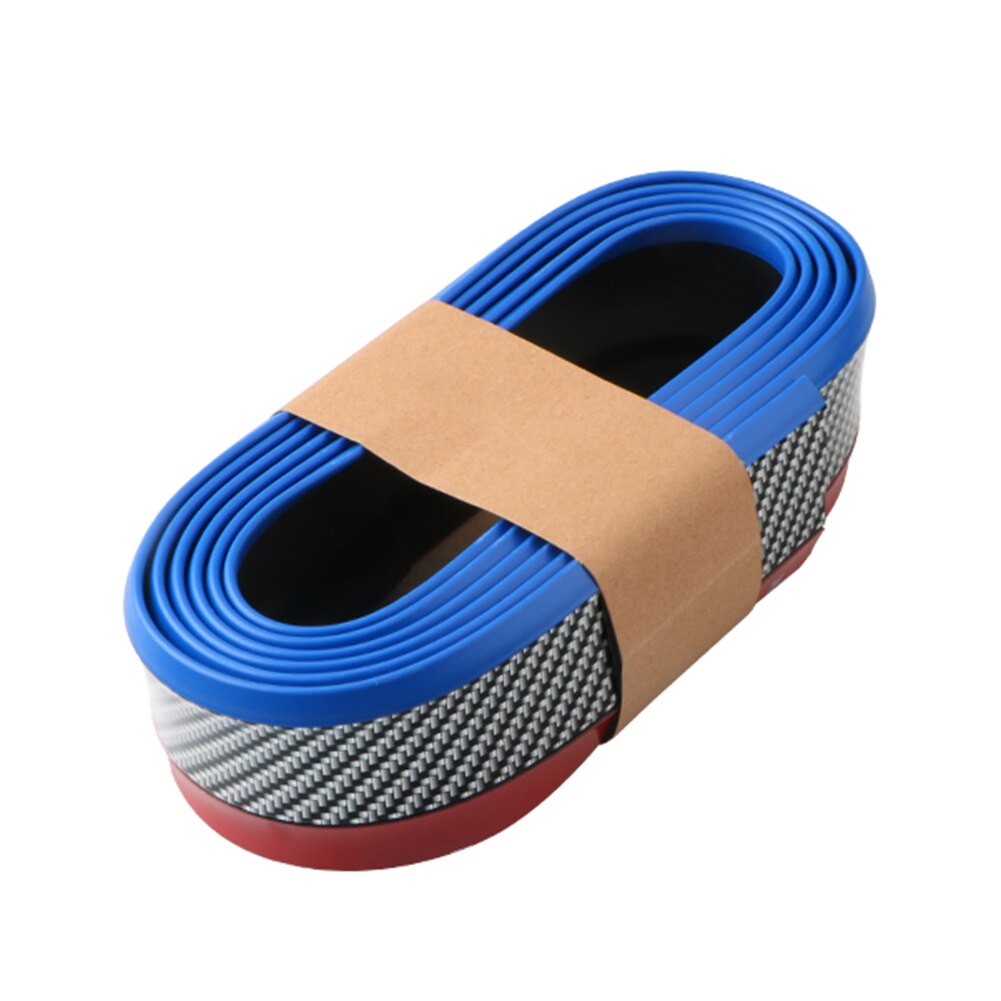 2.5m Universal 3D Rubber Car Auto Front Bumper Lip Protector Carbon Fiber Look Body Kit for Car Safety Protection Accessaries