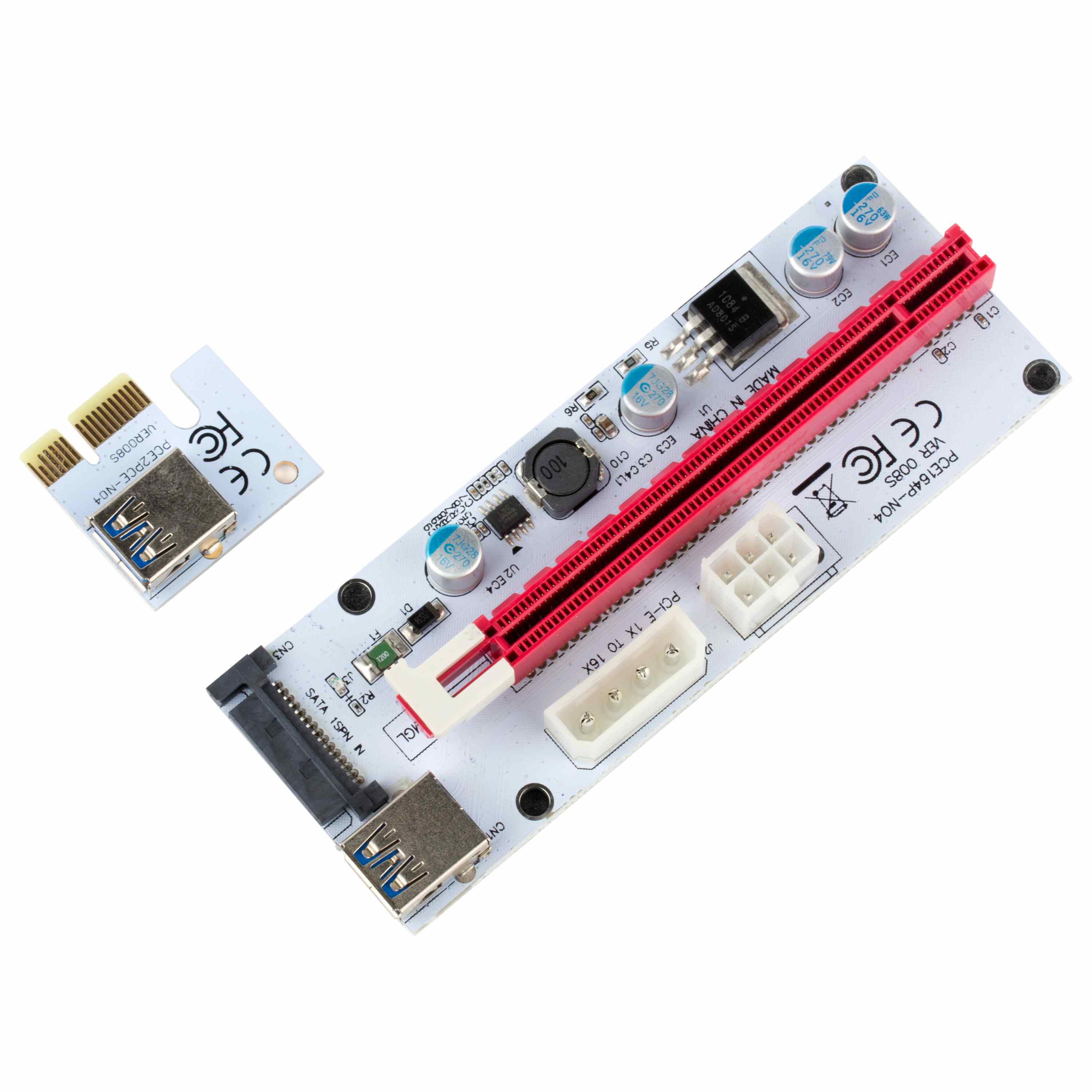 Mining Pci-E Riser 6pin Power Interface Pcie 1X Te 16x Riser Card Adapter Voor Gpu Mijnwerker