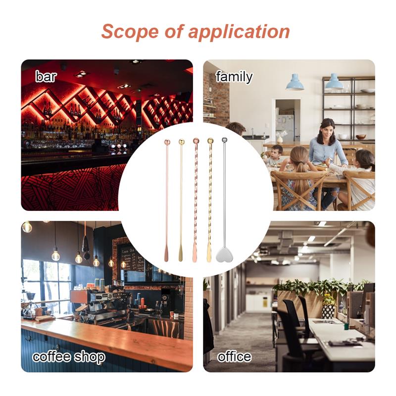 Stirrers Sticks 304 Stainless Steel Stirring Rod Gold-Plated Coffee Milk Tea Beverage Stirrers Stir Cocktail Drink Swizzle Stick