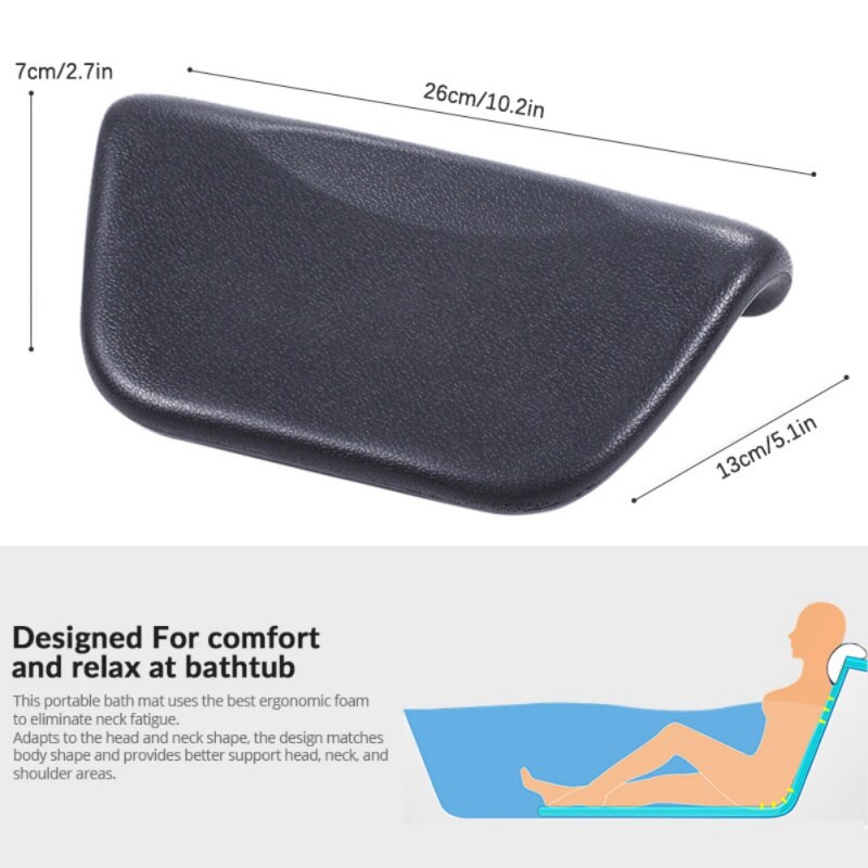 Badekarpude skridsikker pu badekarpude nakkestøtte vandtætte badepuder badepuder med sugekopper badekarpude