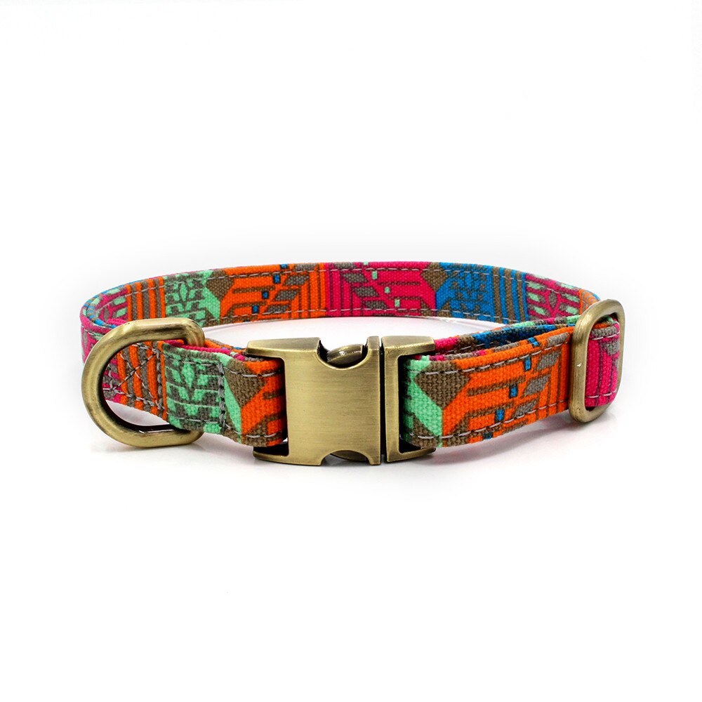 Hondenhalsband met letters, huisdierhalsband, bohemian gesp, retro hondenhalsband, kattenhalsband, huisdierbenodigdheden, accessoires, stof + metaal  z620: Of / 36-55cm