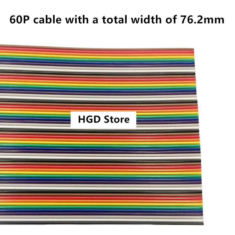 1m färgade bandkabelavstånd 1.27mm regnbågsfärgade dupont-trådar idc-anslutningskabel 6/8/9/10/12/16/20/40/50/60-64p: Grå