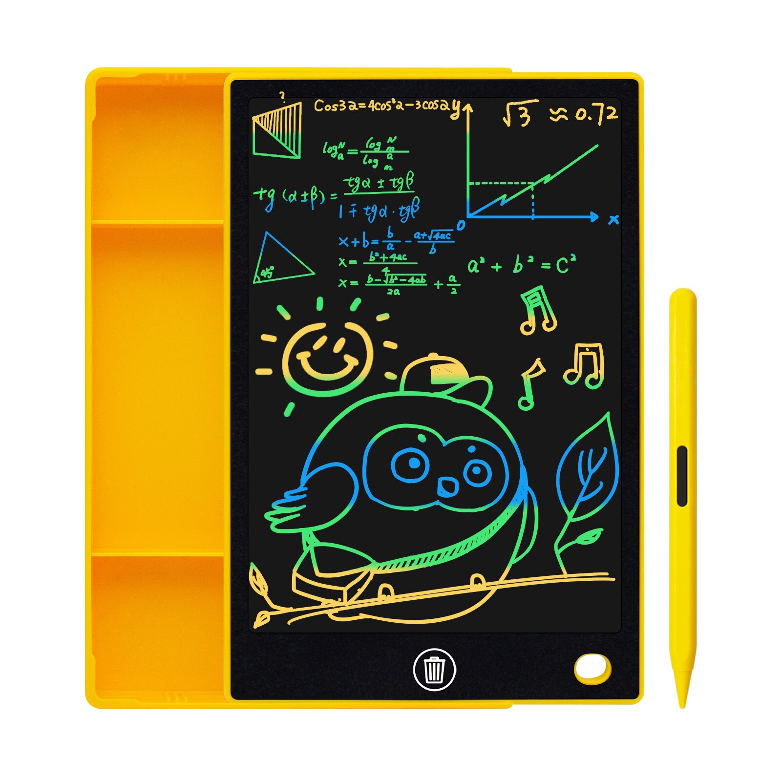 LCD Writing Tablet with Pencil Case Rechargeable Drawing Board 9.5 Inch Colorful Screen with Stylus Drawing Writing Taking Notes: Multicolor-Y