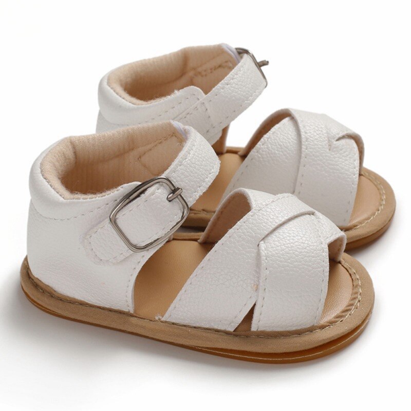 Sandales en Pu pour -né fille et garçon, chaussures de marche confortables et souples pour bébés de 0 à 18 mois: W / 7-12 mois