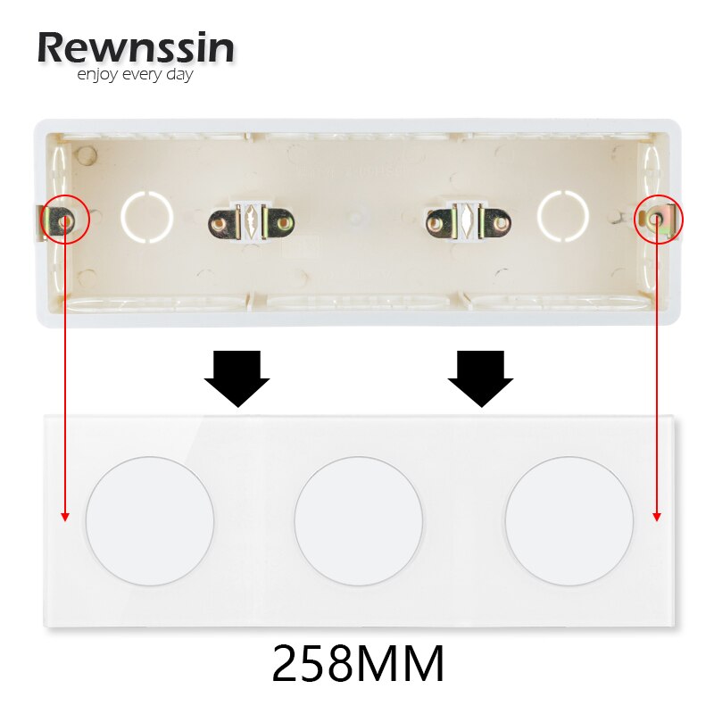 High Plastic Inner Box Wall Installation Mounting Box 258mm*86mm Dark Box,Home Triple Power Switch Socket Junction Box