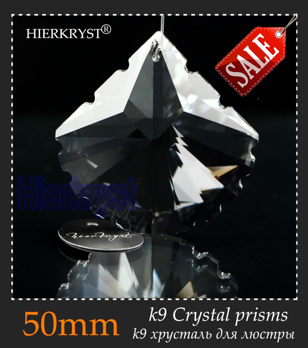 Hierkyst 1 pc k9 glazen kristalprisma's hangers kroonluchters onderdelen lusters regenboog lamp verlichting hang druppels 50mm 2 "  #1919