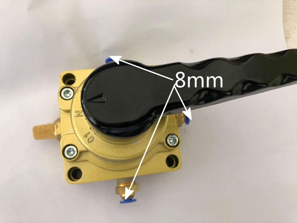 HV200-02 Pneumatic switch three four-way hand rotary valve one to two manual air valve switch reversing valve VH200-02 HV400-02: black