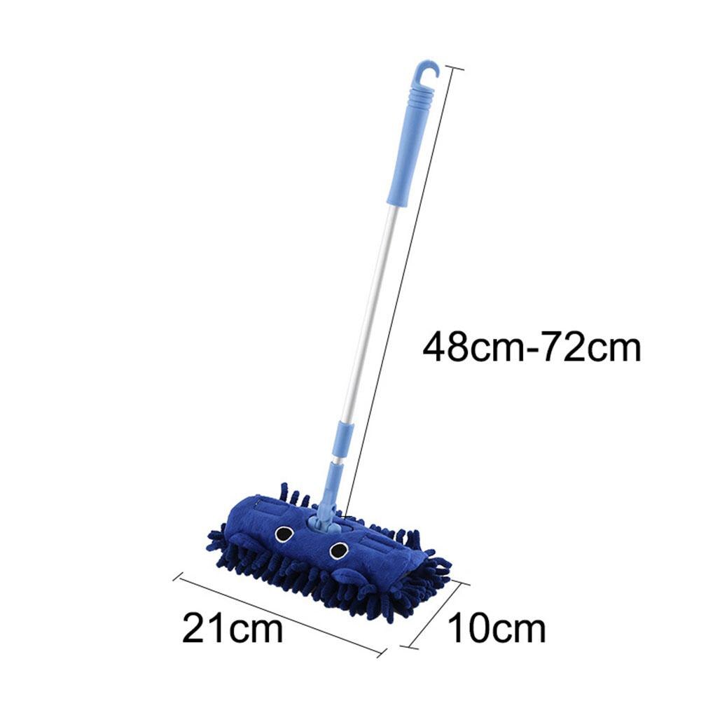 Utensilios en miniatura de cocina para niños, juguetes de limpieza de suelo extensible, mopa, escoba, recogedor, juguetes para jugar a las casitas,: Blue mop