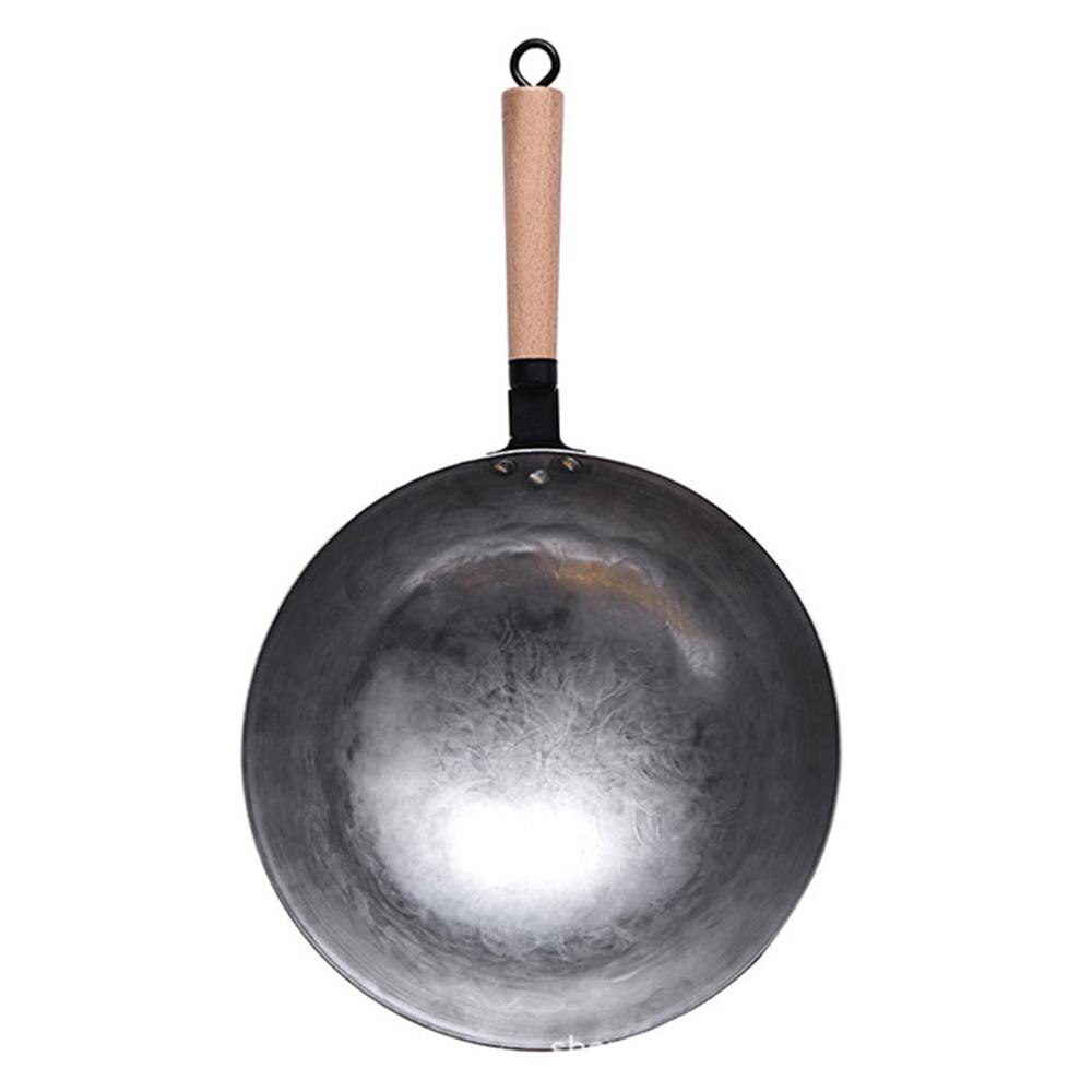 Pure Chinese Stijl Ijzeren Wok Traditionele Handgemaakte Ijzeren Wok Non-stick Pan Non-Coating Gas Fornuis Kookgerei