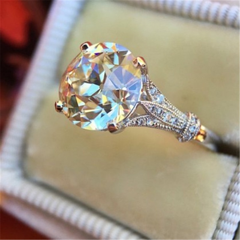 Big Zirkoon Ringen Voor Vrouwen Sieraden Zilveren Ringen Vrouwen Engagement Ring Vintage Wedding Promise Ring Vrouwelijke