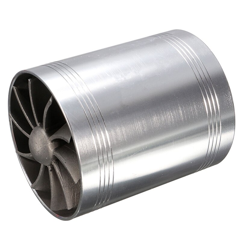 Universal Car Double Turbine Turbo Charger Air Intake Gas Fuel Saver Fan Auto Car Supercharger