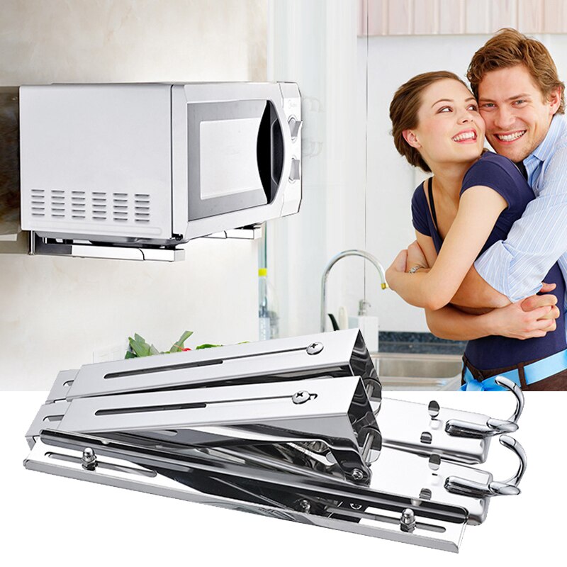 Holders Kitchen Shelf Retractable Bracket Stainless Steel Microwave Oven Shelf Rack Kitchen Retractable Bracket Oven Rack