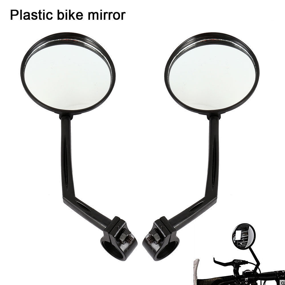 Scooter/Fiets Reflecterende Achteruitkijkspiegel, Verstelbare Groothoek Bolle Spiegel, Geschikt Voor Scooter, fiets, Mountainbike: Glass long rod type