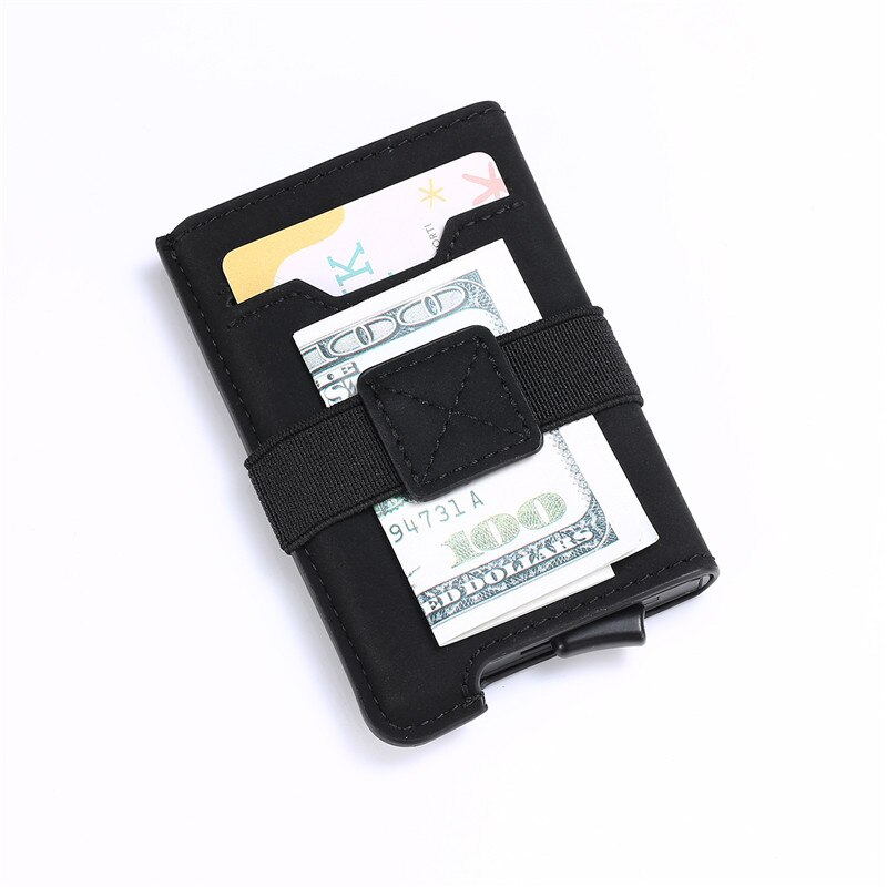 ZOVYVOL RFID Credit Card Holder Automatic Pouch for Credit Card Men And Women Unisex ID Case PU Leather Wallets: Black 198598