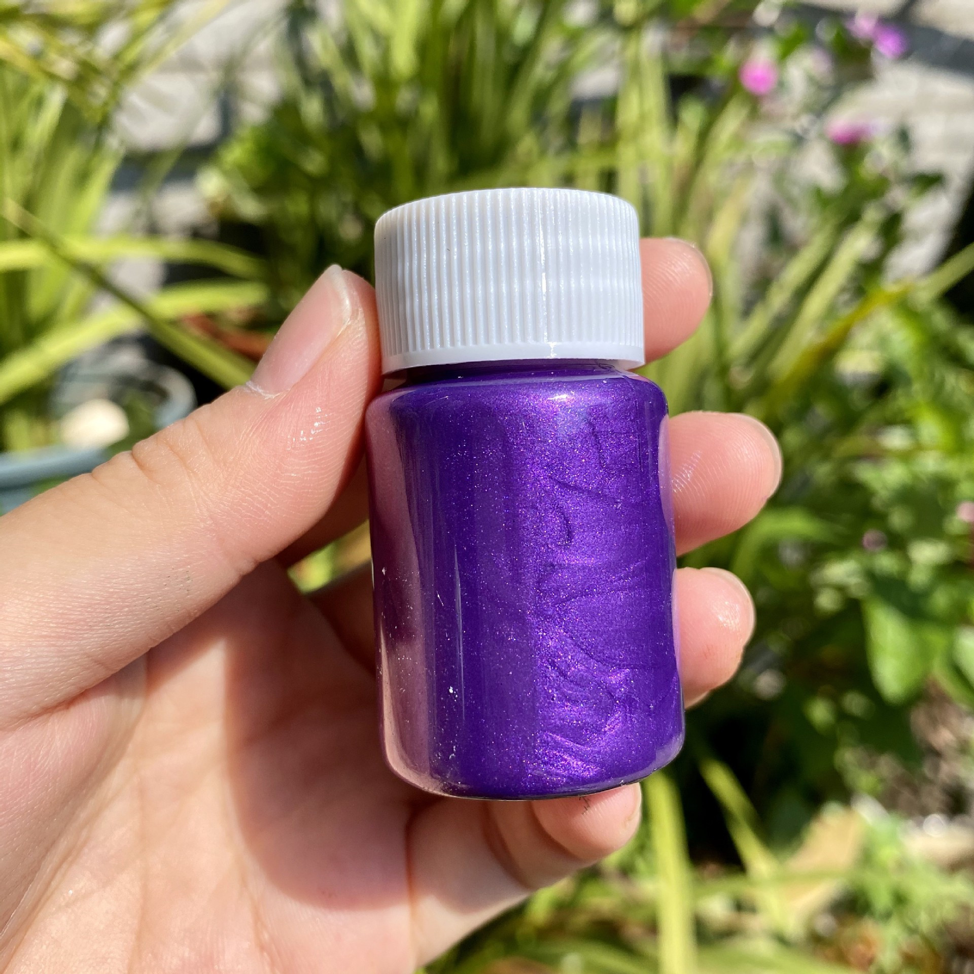 20Ml Gold Metallic Acryl Verf Waterdichte Niet Vervaagd Voor Beeldhouwwerken Coloring Diy Handgeschilderde Kleding Vloeibare Graffiti Pigmenten: Flash purple