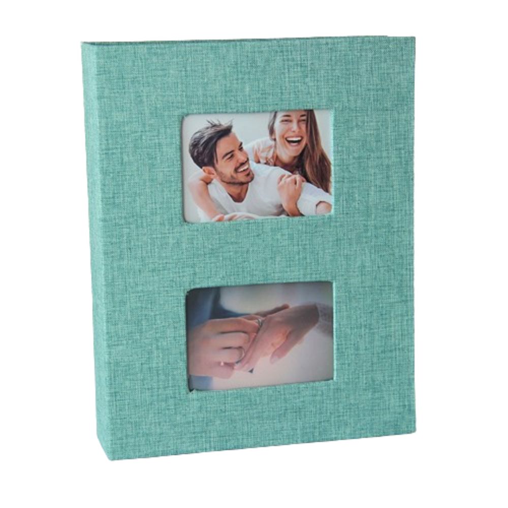 200Pcs Linen Cover Photo Album Interleaf Type Photo Storage Picture Albums Book Writable 6-inch Large Scrapbook Album: Burgundy