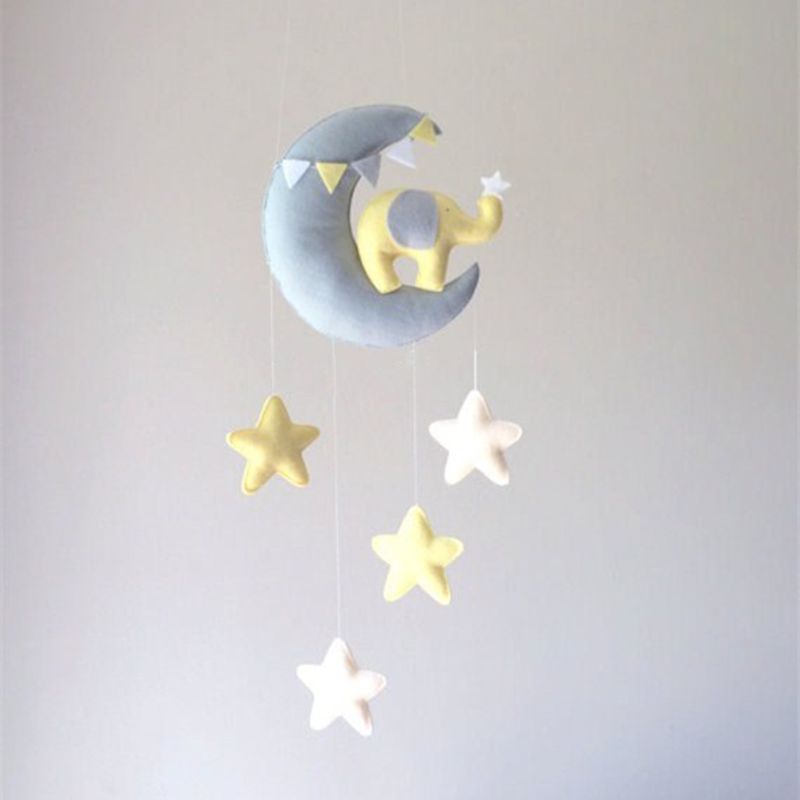 Baby Crib Non-woven Maan Sterren Wind Chime Speelgoed Kinderkamer Plafond Mobiele Opknoping Decoraties Douche